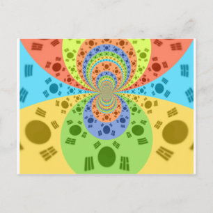 Zuid-Koreaanse vlag geïnspireerde Abstracte kunstp Briefkaart