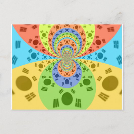 Zuid-Koreaanse vlag geïnspireerde Abstracte kunstp Briefkaart (Voorkant)