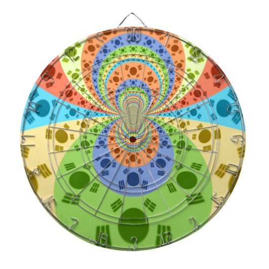 Zuid-Koreaanse vlag geïnspireerde Abstracte kunstp Dartbord (Voorkant)