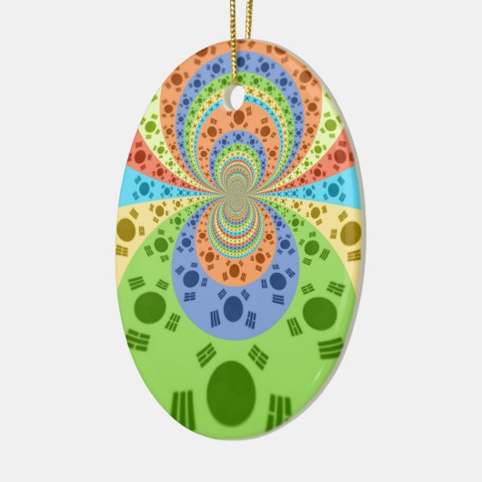 Zuid-Koreaanse vlag geïnspireerde Abstracte kunstp Keramisch Ornament (Links)