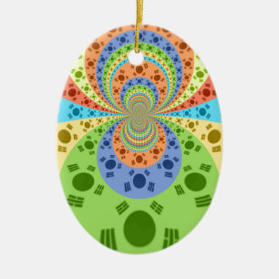 Zuid-Koreaanse vlag geïnspireerde Abstracte kunstp Keramisch Ornament