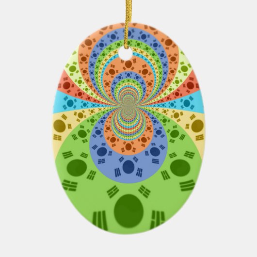 Zuid-Koreaanse vlag geïnspireerde Abstracte kunstp Keramisch Ornament (Voorkant)