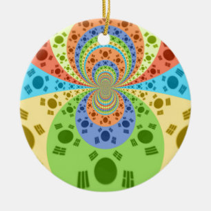 Zuid-Koreaanse vlag geïnspireerde Abstracte kunstp Keramisch Ornament