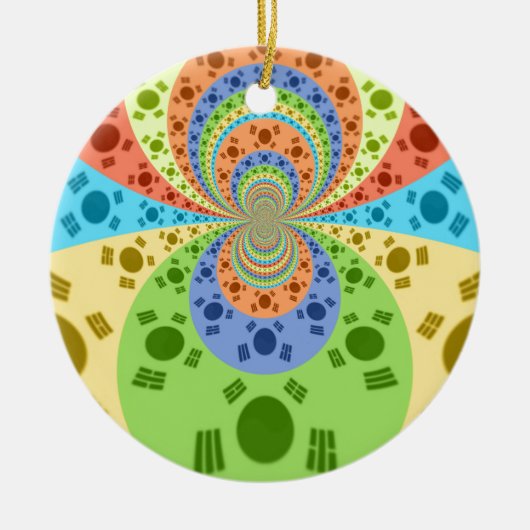 Zuid-Koreaanse vlag geïnspireerde Abstracte kunstp Keramisch Ornament (Voorkant)