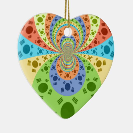 Zuid-Koreaanse vlag geïnspireerde Abstracte kunstp Keramisch Ornament (Rechts)