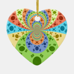 Zuid-Koreaanse vlag geïnspireerde Abstracte kunstp Keramisch Ornament