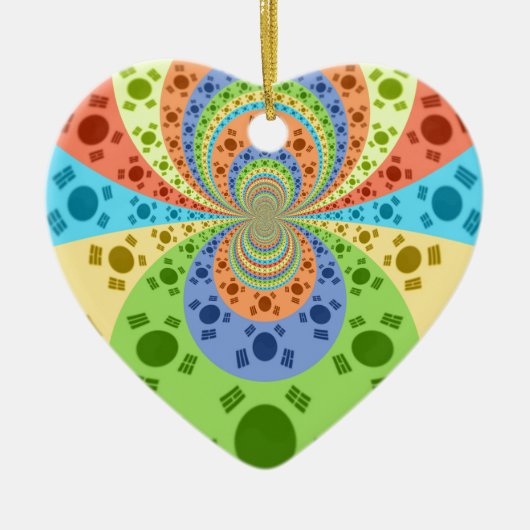 Zuid-Koreaanse vlag geïnspireerde Abstracte kunstp Keramisch Ornament (Voorkant)