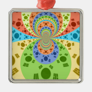 Zuid-Koreaanse vlag geïnspireerde Abstracte kunstp Metalen Ornament