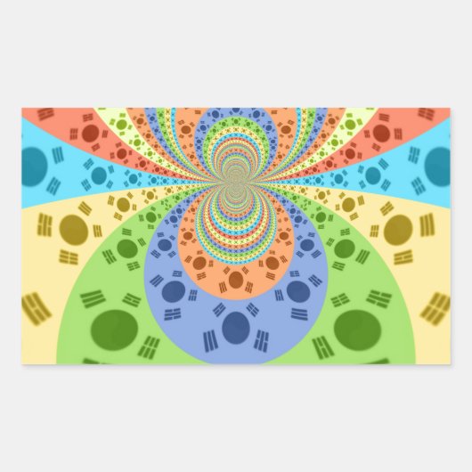 Zuid-Koreaanse vlag geïnspireerde Abstracte kunstp Rechthoekige Sticker (Voorkant)