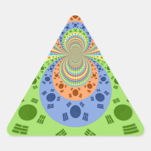 Zuid-Koreaanse vlag geïnspireerde Abstracte kunstp Sticker (Voorkant)