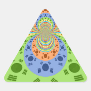 Zuid-Koreaanse vlag geïnspireerde Abstracte kunstp Sticker