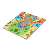 Zuid-Koreaanse vlag geïnspireerde Abstracte kunstp Tegeltje (Zijkant)