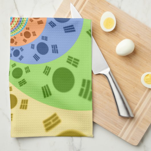 Zuid-Koreaanse vlag geïnspireerde Abstracte kunstp Theedoek (Quarter Fold)