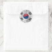 Zuid-Koreaanse vlag, gescoffeld en verrukt Ronde Sticker (Tas)
