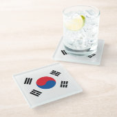 Zuid-Koreaanse vlag Glazen Onderzetter (Schuin)