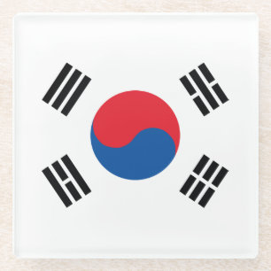 Zuid-Koreaanse vlag Glazen Onderzetter
