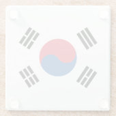 Zuid-Koreaanse vlag Glazen Onderzetter (Achterkant)