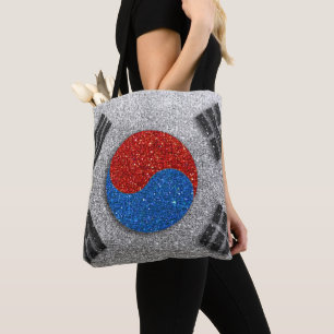 Zuid-Koreaanse vlag Glitter Seoul Korea Reis Tote Bag