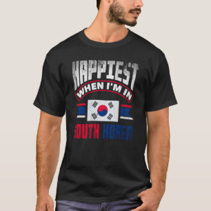 Zuid-Koreaanse vlag half gelukkig als ik in Zuid-K T-shirt