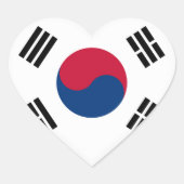 Zuid-Koreaanse vlag Hart Sticker (Voorkant)