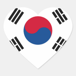 Zuid-Koreaanse vlag Hart Sticker