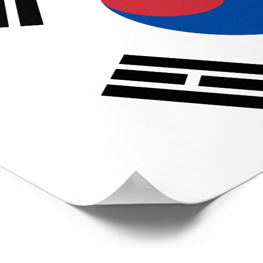 Zuid-Koreaanse vlag - Korea - Taegeukgi - 대 민 국 의 Poster (Hoek)