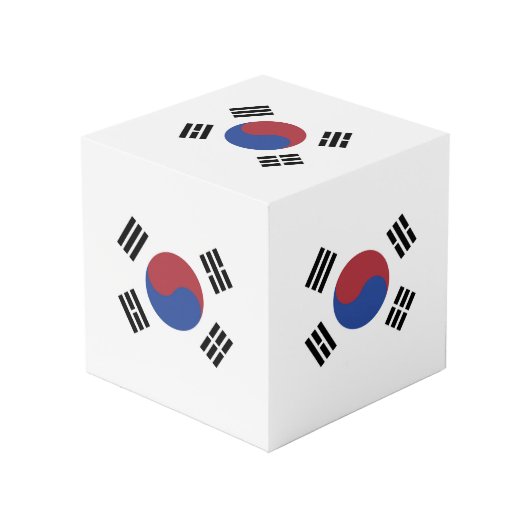 Zuid-Koreaanse vlag Kubus (Voorkant hoekig)