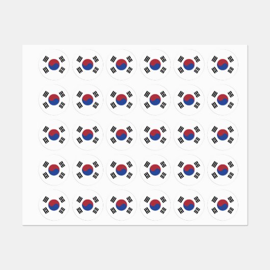 Zuid-Koreaanse vlag Labels (Vel)