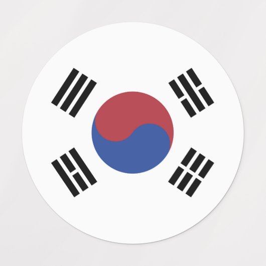 Zuid-Koreaanse vlag Labels (Design 1)