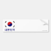 Zuid-Koreaanse vlag met naam in het Koreaans Bumpersticker (Voorkant)