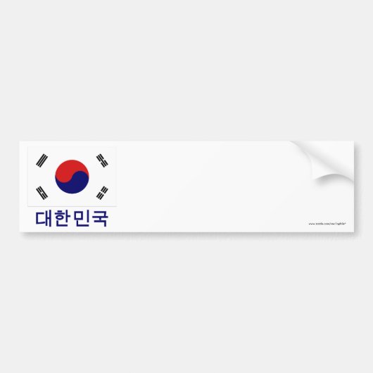 Zuid-Koreaanse vlag met naam in het Koreaans Bumpersticker (Voorkant)