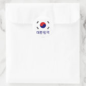 Zuid-Koreaanse vlag met naam in het Koreaans Ronde Sticker (Tas)