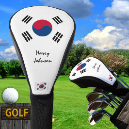 Zuid-Koreaanse Vlag & Monogrammed Golfclubs Hoesje Golfheadcover
