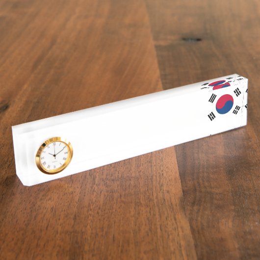 Zuid-Koreaanse vlag Naambordje (Zijkant)