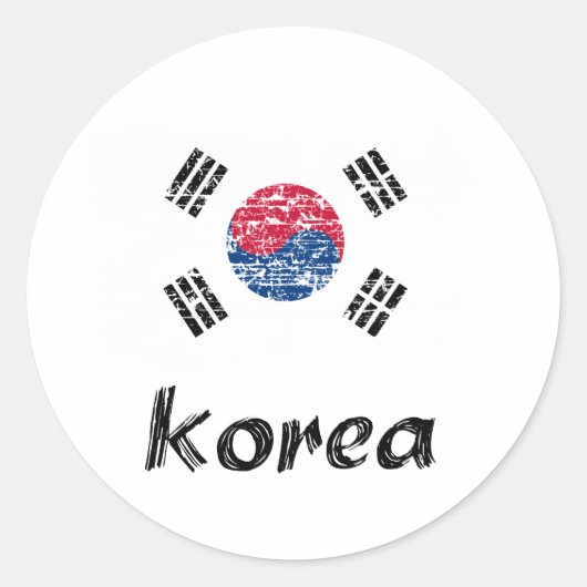 Zuid-Koreaanse vlag ontwerp Ronde Sticker (Voorkant)