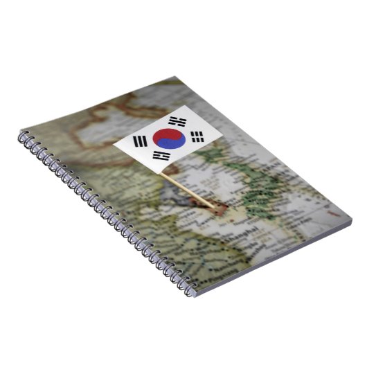Zuid-Koreaanse vlag op kaart Notitieboek (Rechterzijde)