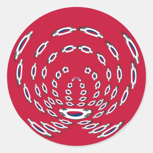 Zuid-Koreaanse vlag Polka Dots: een bloemige twist Ronde Sticker (Voorkant)