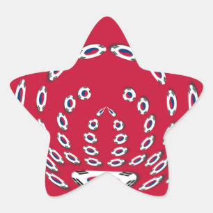 Zuid-Koreaanse vlag Polka Dots: een bloemige twist Ster Sticker