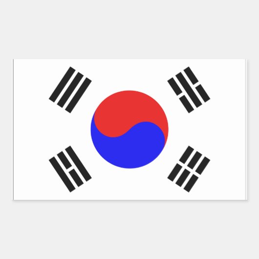 Zuid-Koreaanse vlag Rechthoekige Sticker (Voorkant)