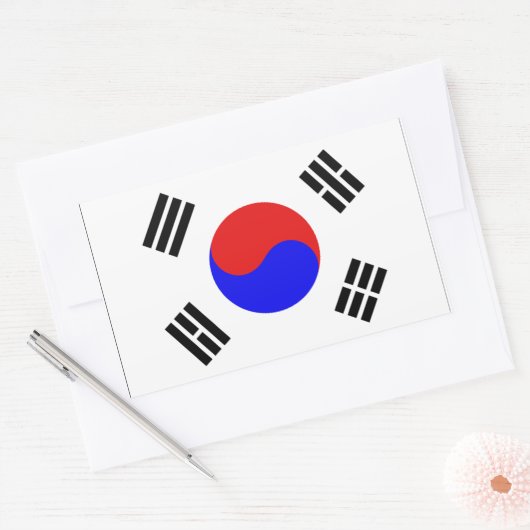 Zuid-Koreaanse vlag Rechthoekige Sticker (Envelop)