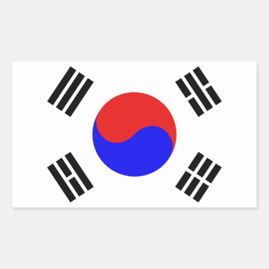 Zuid-Koreaanse vlag Rechthoekige Sticker (Voorkant)