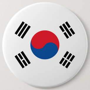 Zuid-Koreaanse vlag Ronde Button 6,0 Cm