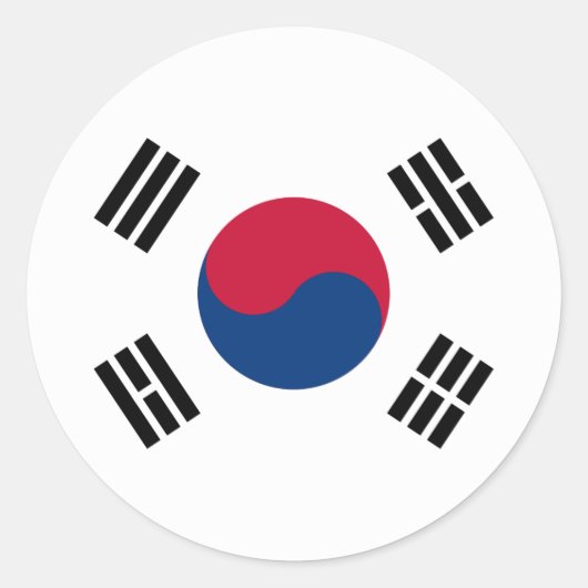 Zuid-Koreaanse vlag Ronde Sticker (Voorkant)