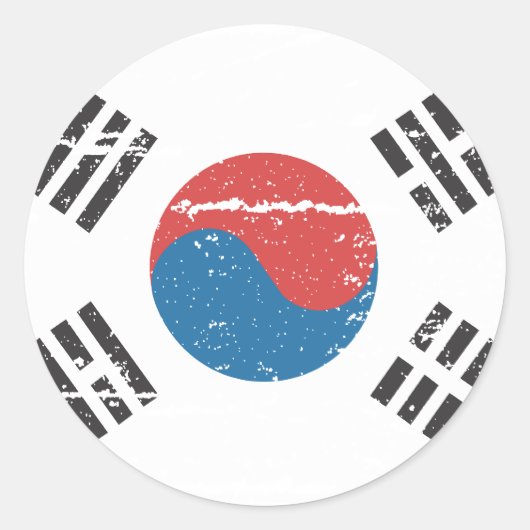  Zuid-Koreaanse vlag Ronde Sticker (Voorkant)