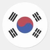 Zuid-Koreaanse vlag Ronde Sticker (Voorkant)