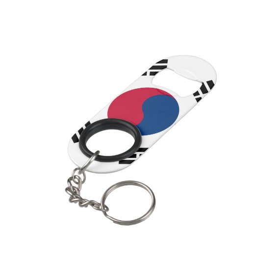 Zuid-Koreaanse vlag Sleutelhanger Flessenopener (Achterkant Gekanteld)