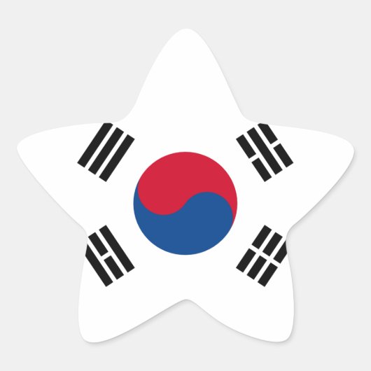 Zuid-Koreaanse vlag Ster Sticker (Voorkant)