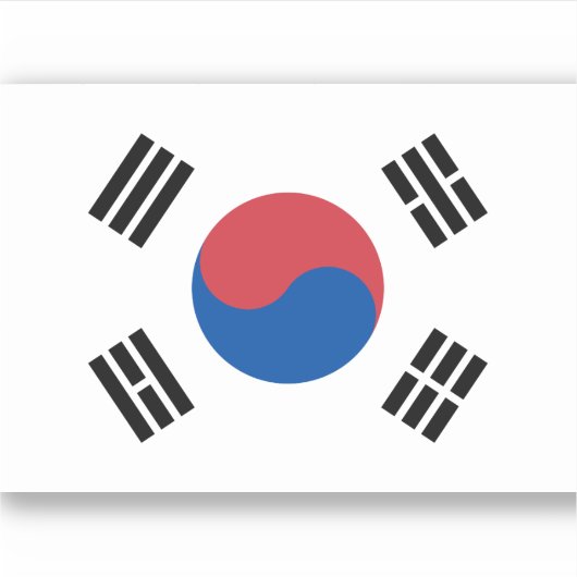 Zuid-Koreaanse vlag Sticker (Voorkant)