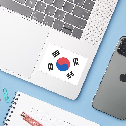 Zuid-Koreaanse vlag Sticker (Laptop met iPhone)