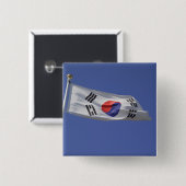 Zuid-Koreaanse vlag Vierkante Button 5,1 Cm (Voorkant /achterkant)